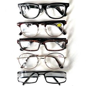 Vintage +2.00 WIDE FIT Lot 5pr Reading Glasses 1990s Y2K Eclectic Eccentric